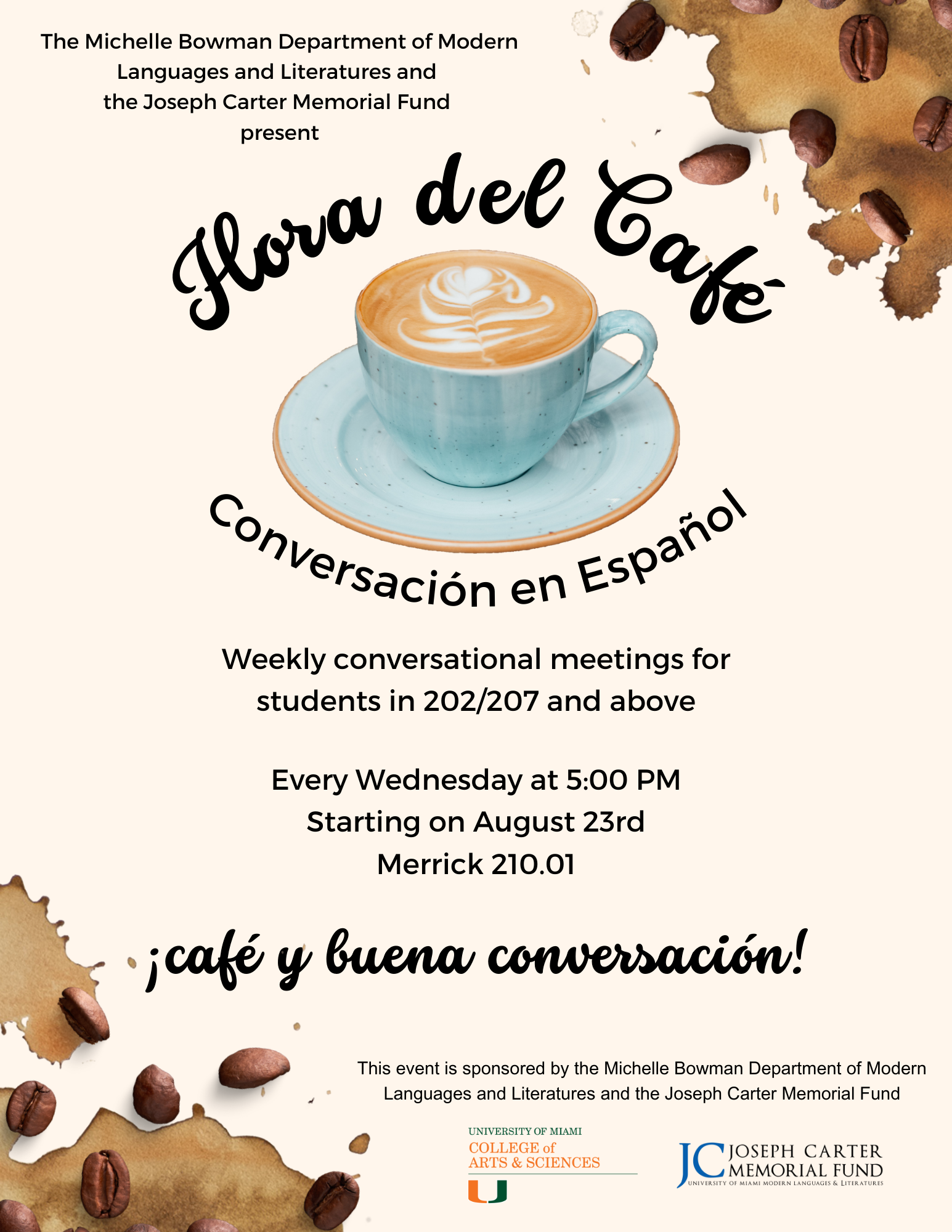 official hora del café flyer